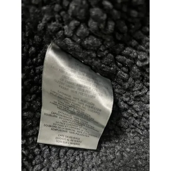 LEVI’S Sherpa MEDIUM Trucker Brown Military Jacket Removable Hood - Picture 7 of 13